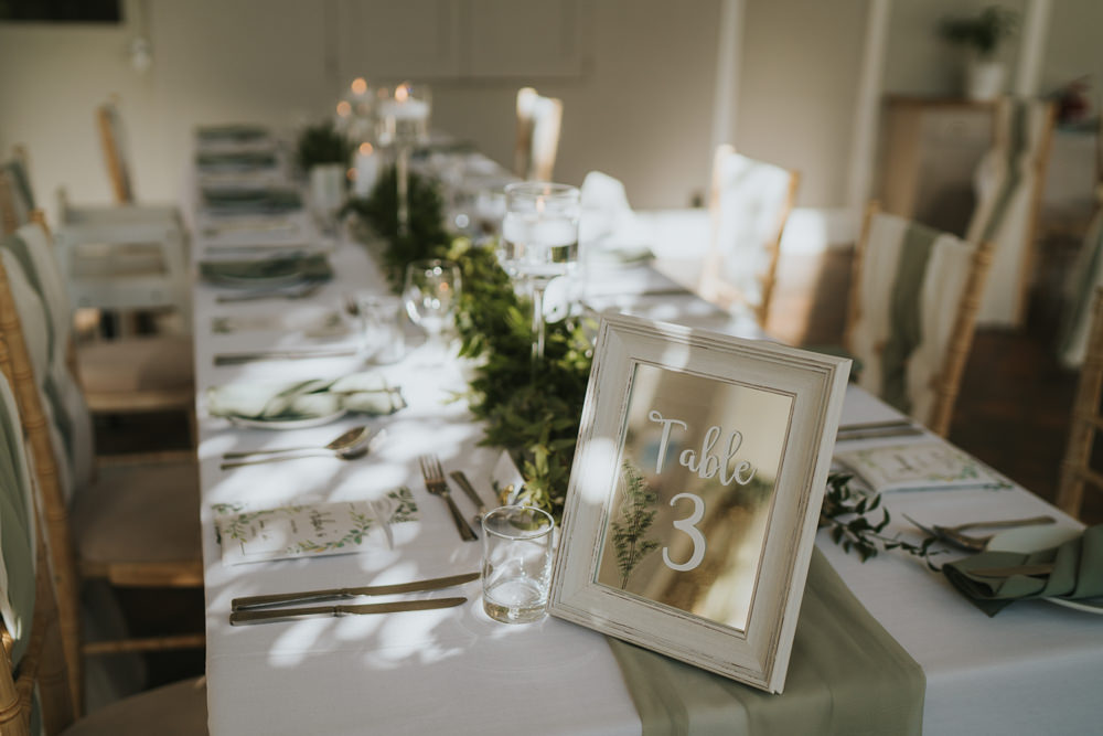 Table Number Mirror Sign Orangery Mount Edgcumbe Wedding Grace Elizabeth Photography