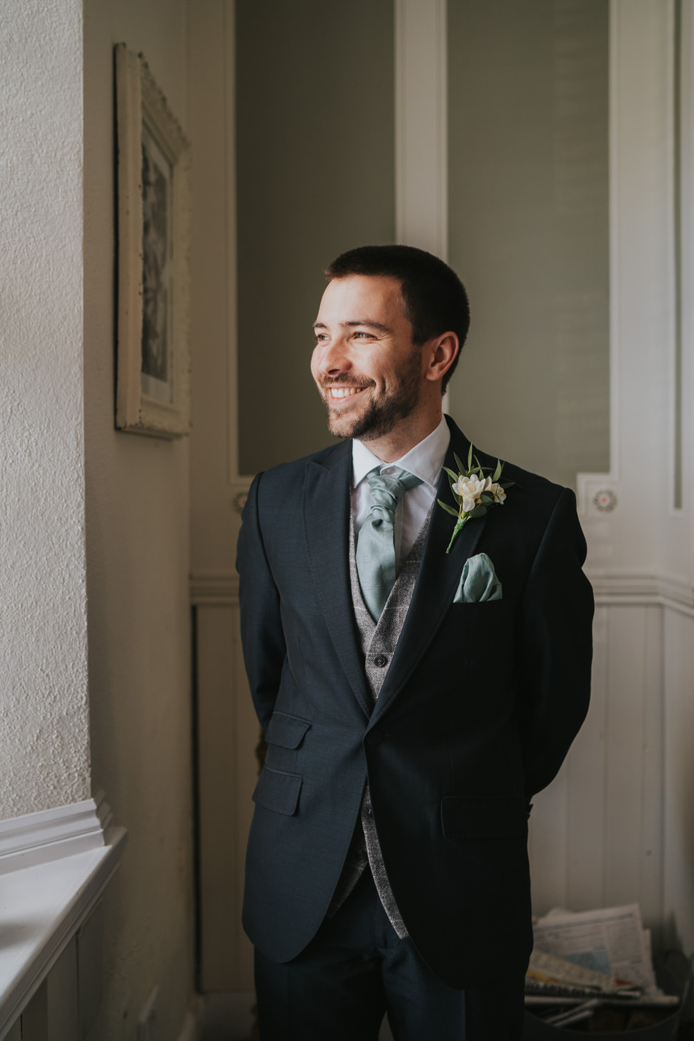 Groom Navy Suit Orangery Mount Edgcumbe Wedding Grace Elizabeth Photography