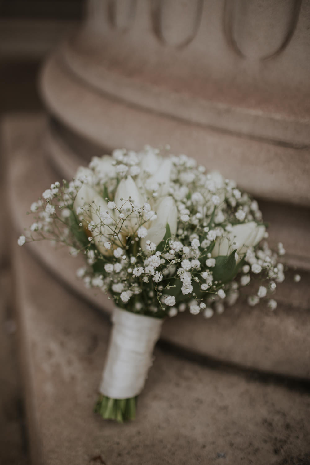 Royal Oak Marylebone Wedding Grace Pham Photography Bouquet Flowers White Tulip Gypsophila