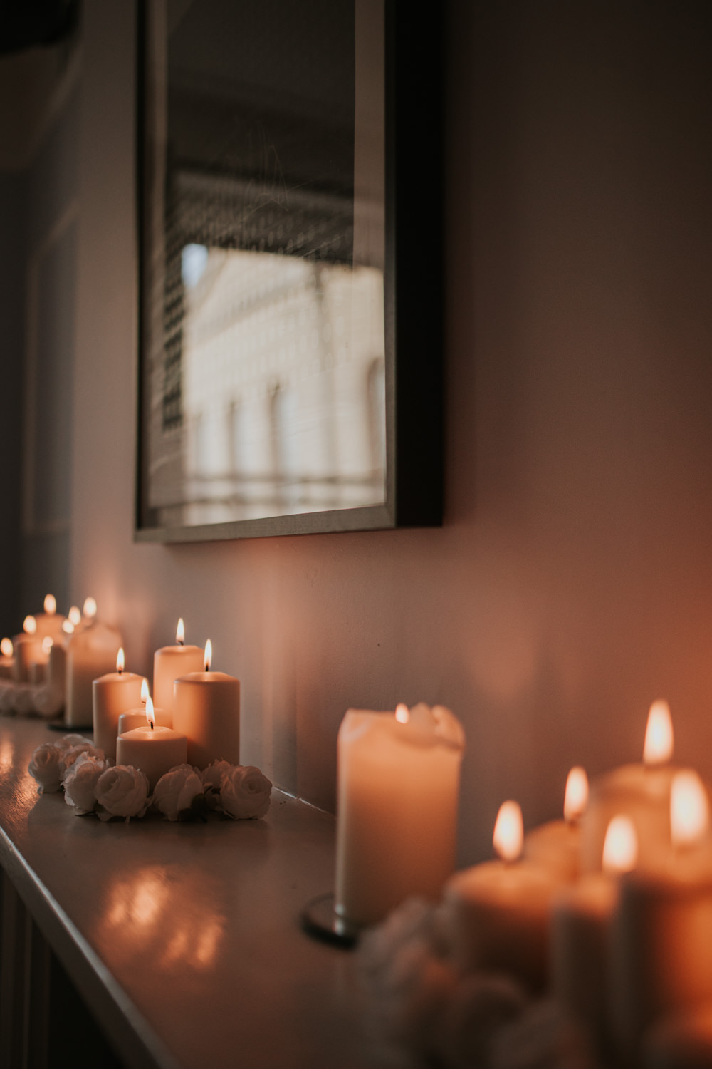 Candle Shelf Mantle Decor Royal Oak Marylebone Wedding Grace Pham Photography