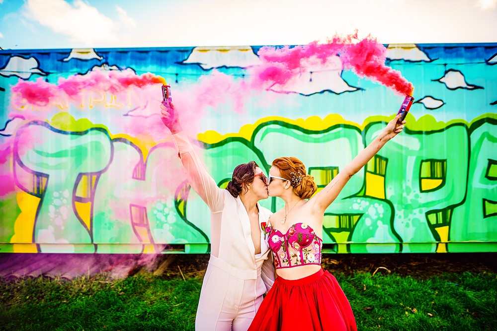 Smoke Flares WedShed Wedding Ideas Photography By Vicki