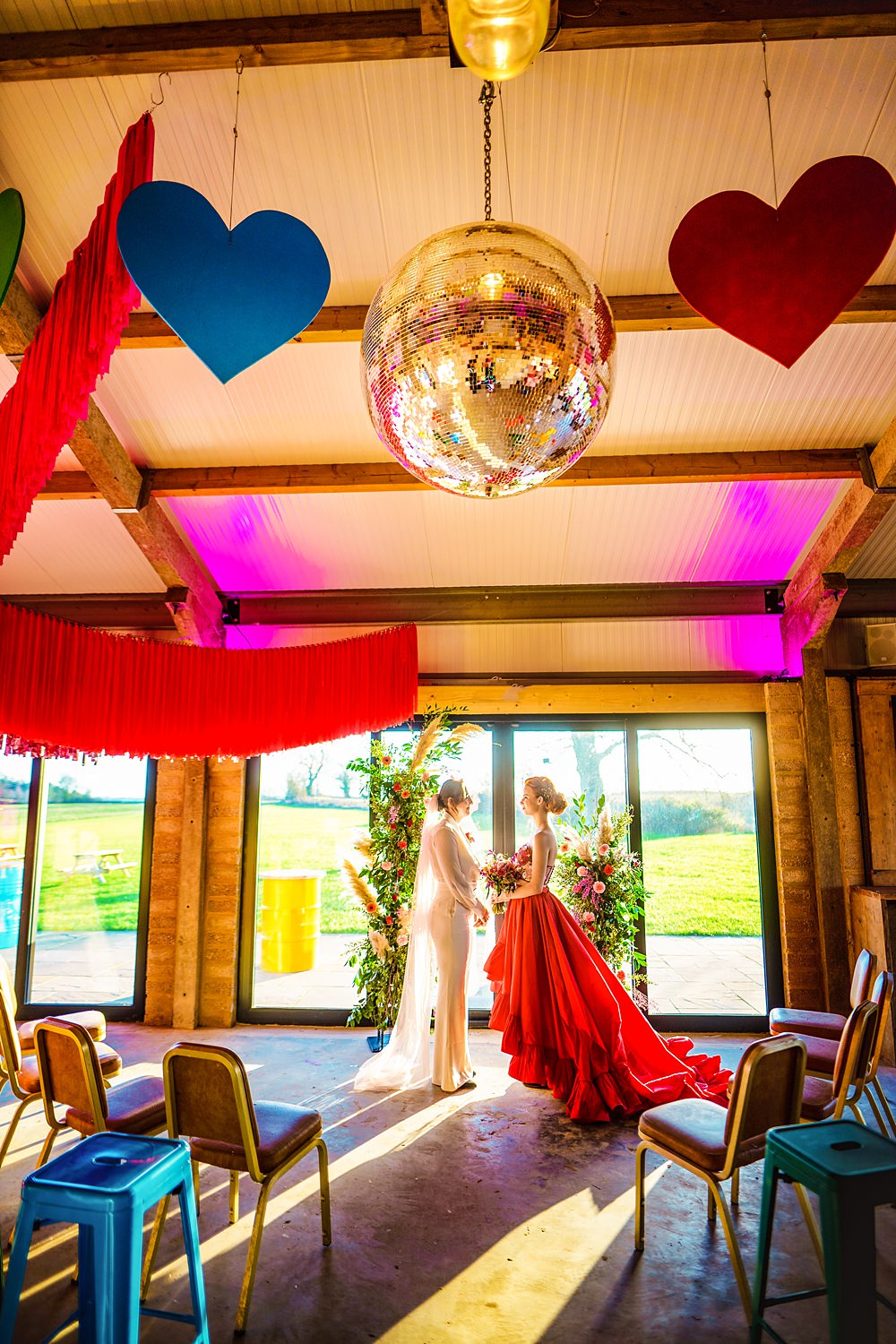 Disco Ball Heart Ceremony Decor WedShed Wedding Ideas Photography By Vicki
