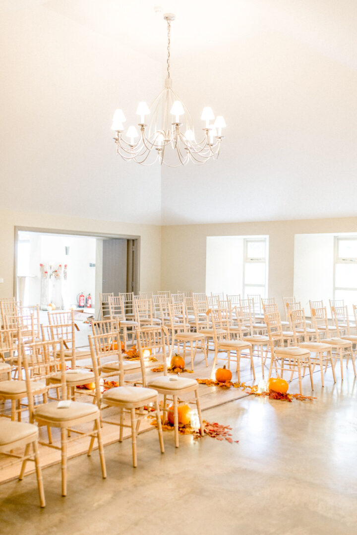 Wedding Aisle Decor Halloween Autumn Ivory White Photography