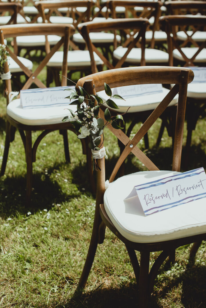 Wedding Aisle Reserved Signs Georgia Rachael Photography