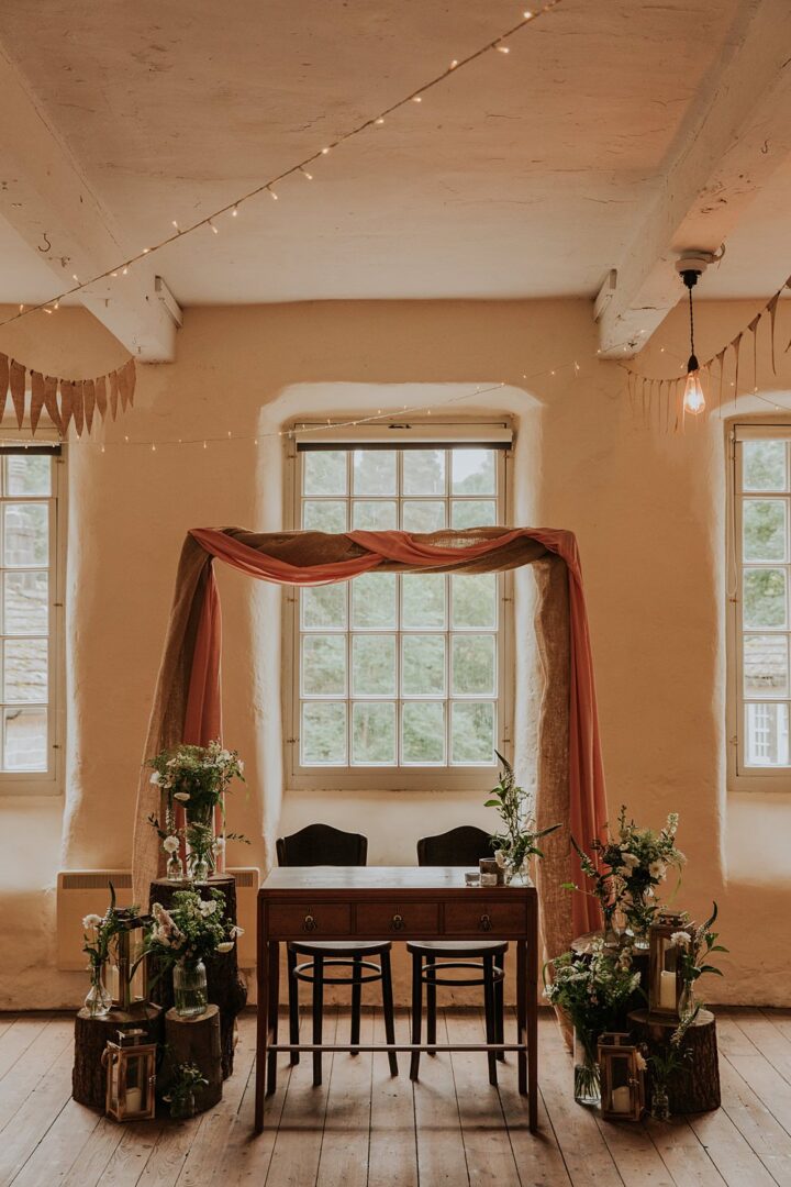 Wedding Aisle Table Decor Maddie Farris Photography