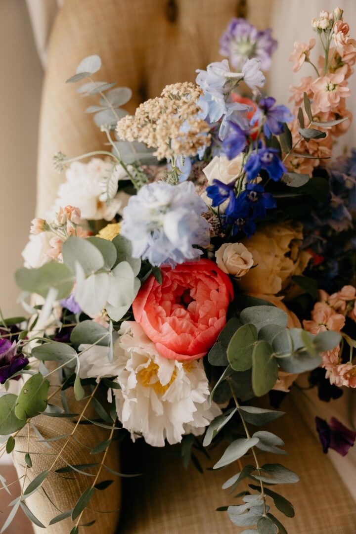 Wedding Bouquet Ideas Eucalyptus Peony Iain Irwin Photography