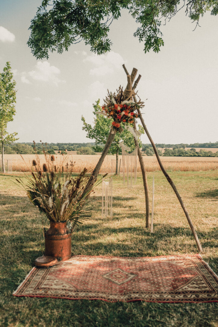 Wedding Ceremony Backdrop Decor Branches Roshni Photography