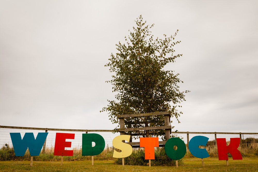 Wedding Ideas Festival Letters Emma and Rich