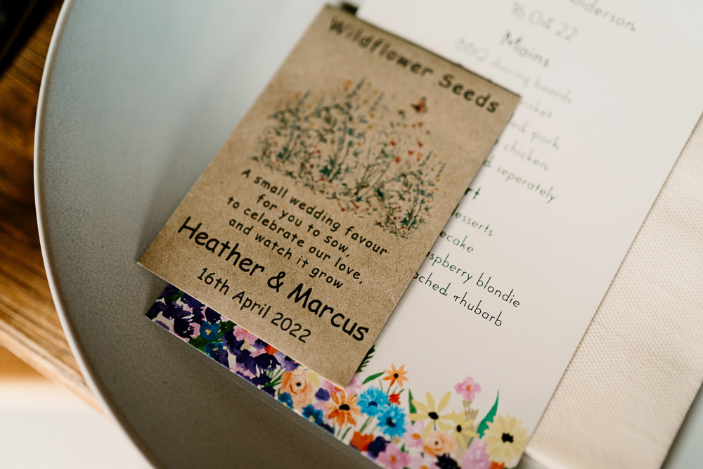 Wildflower Seed Favours Woolas Barn Wedding Hayley Baxter Photography
