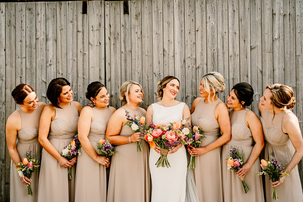 Bridesmaid Dresses Blush Woolas Barn Wedding Hayley Baxter Photography
