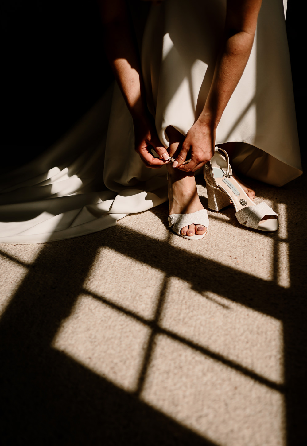 Shoes Bride Woolas Barn Wedding Hayley Baxter Photography