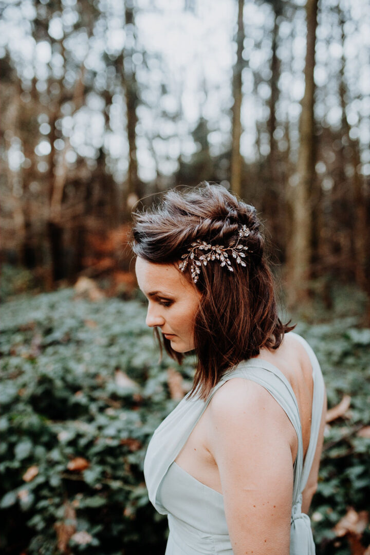 Bridesmaid Hair Short Bob Twist Meraki Wedding Photography