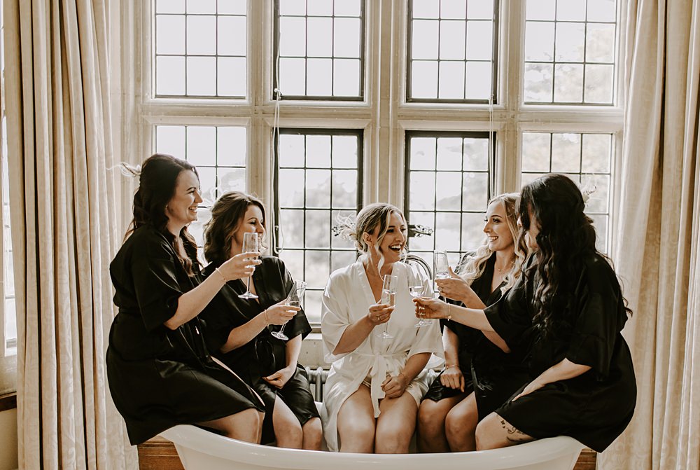 Bridesmaid Bride Robes Burnt Orange Wedding Sian Hall Photography