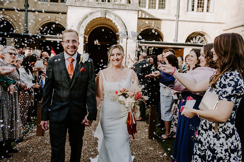Confetti Throw Burnt Orange Wedding Sian Hall Photography