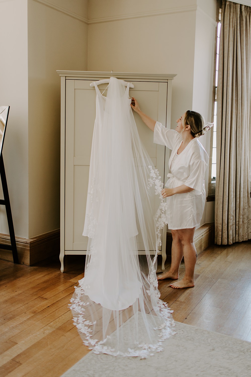 Bridal Gown Stephanie Allin Straps Burnt Orange Wedding Sian Hall Photography