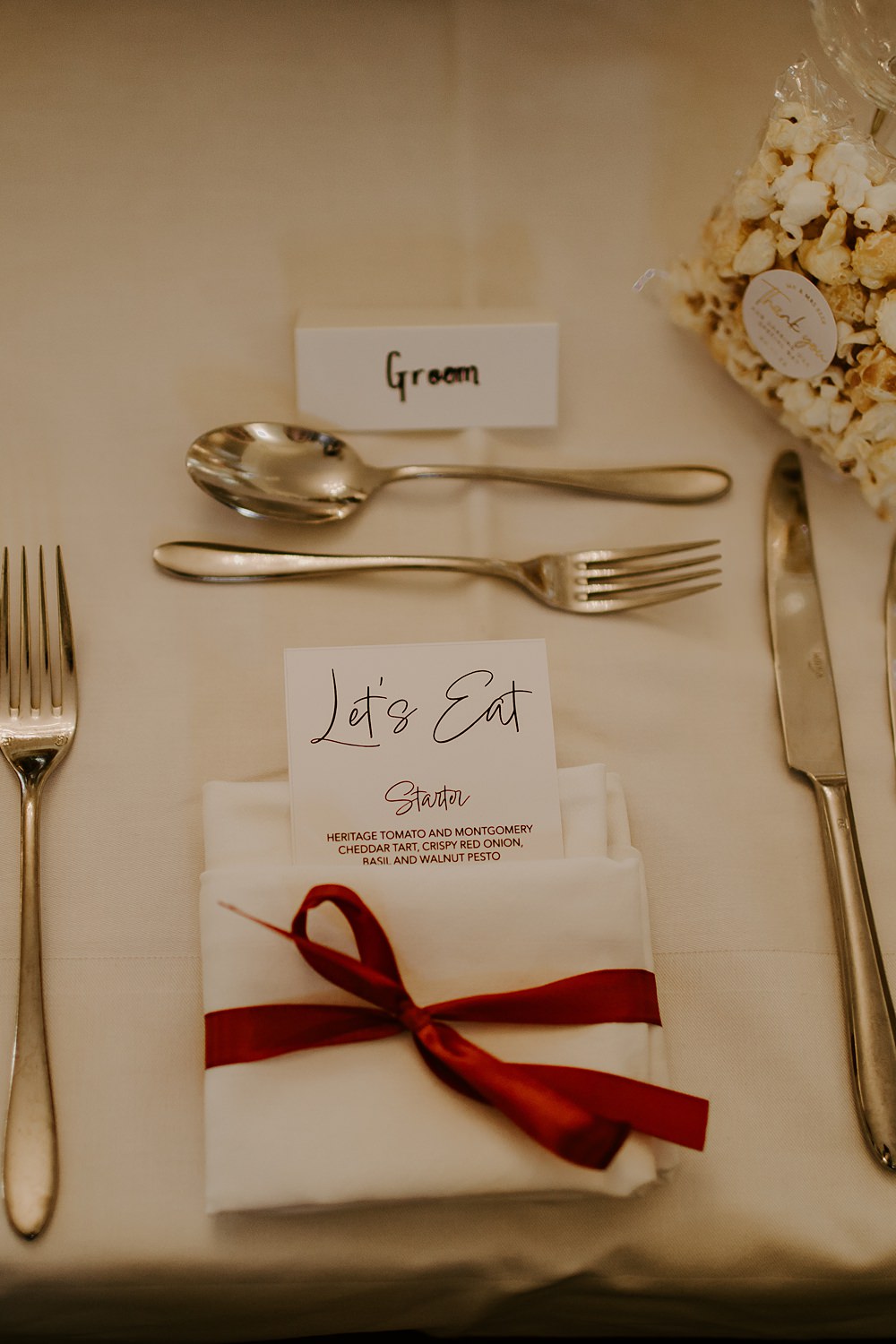 Place Setting Name Menu Burnt Orange Wedding Sian Hall Photography