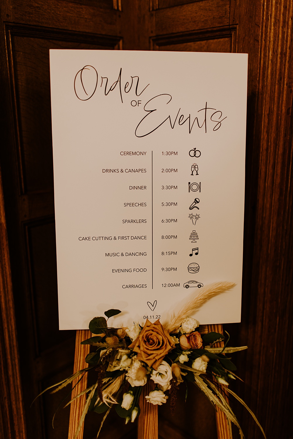 Order Sign Day Burnt Orange Wedding Sian Hall Photography