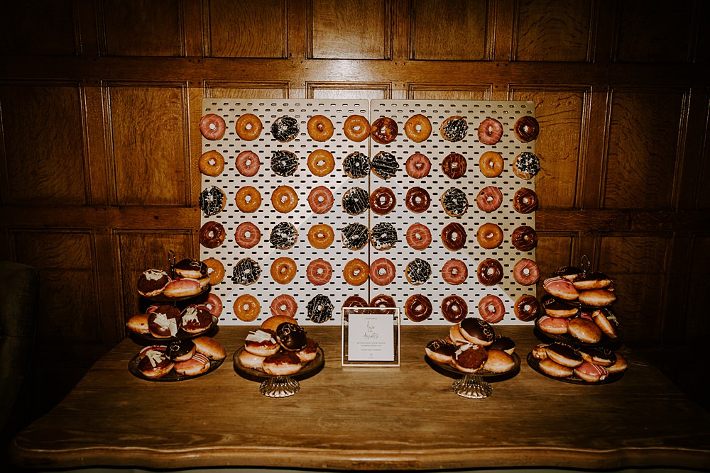 Donut Wall Dessert Wall Burnt Orange Wedding Sian Hall Photography