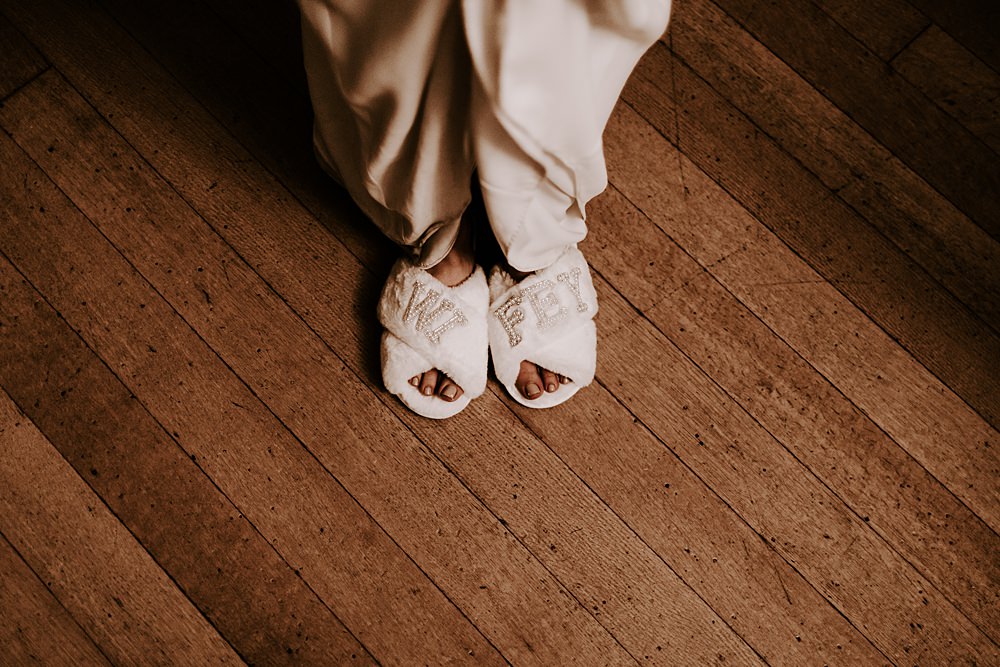 Bride Slippers Burnt Orange Wedding Sian Hall Photography
