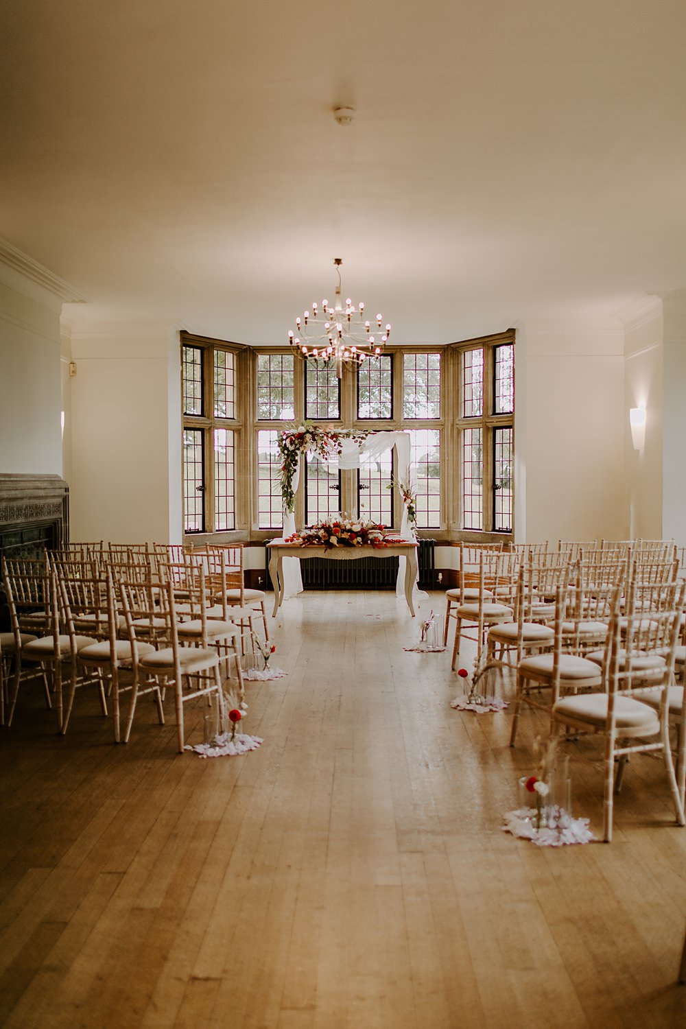 Ceremony Room Decor Aisle Burnt Orange Wedding Sian Hall Photography