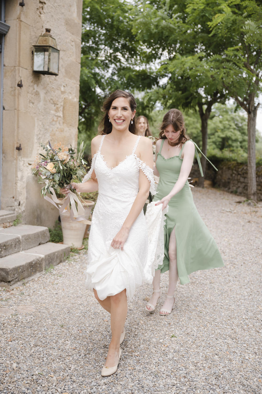 Grace Loves Lace Dress Bride Tassels Chateau de Queille Wedding Award Weddings