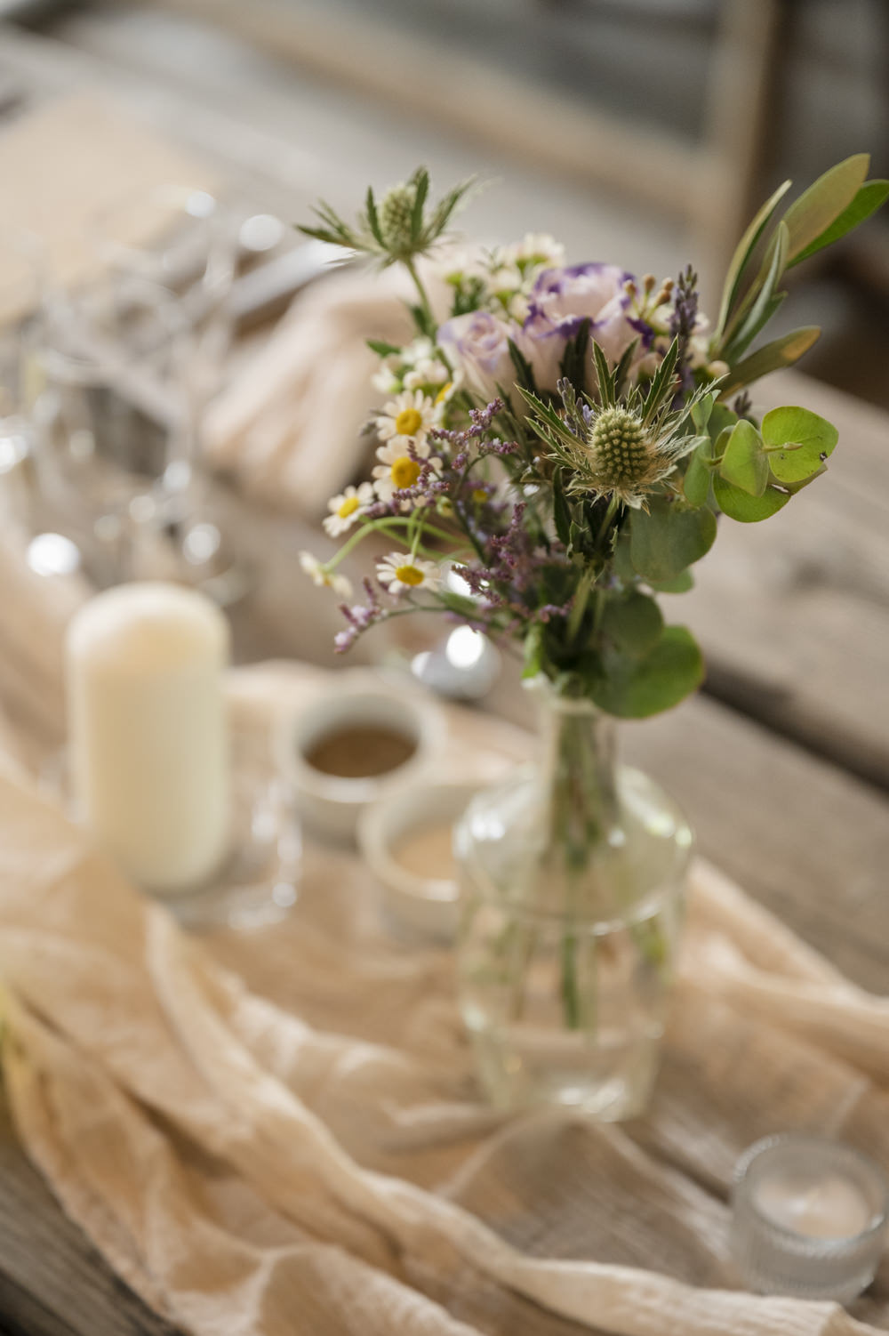 Flowers Centrepiece Vase Chateau de Queille Wedding Award Weddings