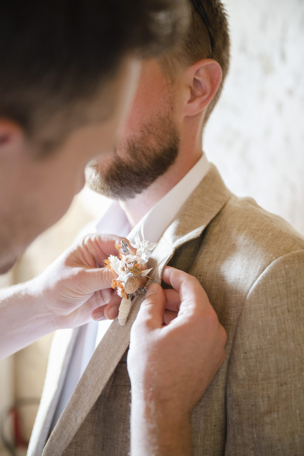 Buttonhole Flowers Groom Chateau de Queille Wedding Award Weddings
