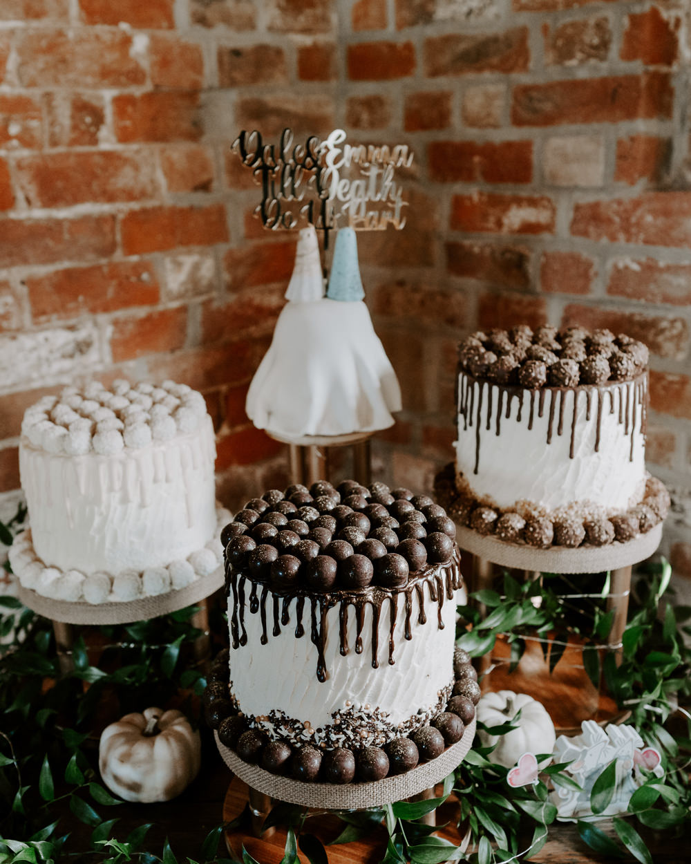 Cake Dessert Table Trio Leicestershire Barn Wedding Gina Fernandes Photography