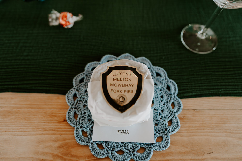Pork Pie Favour Leicestershire Barn Wedding Gina Fernandes Photography