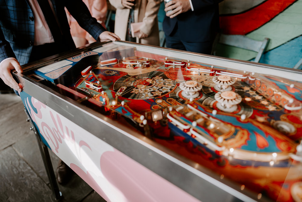 Pinball Game Leicestershire Barn Wedding Gina Fernandes Photography