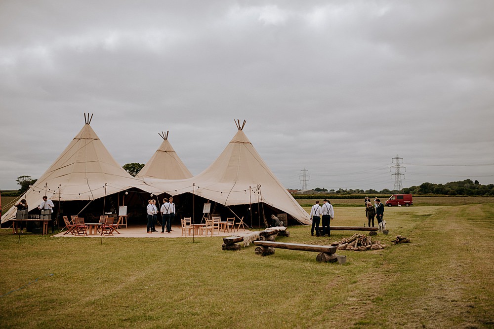 Tipi Low Osgoodby Grange Wedding Peter Hugo Photography