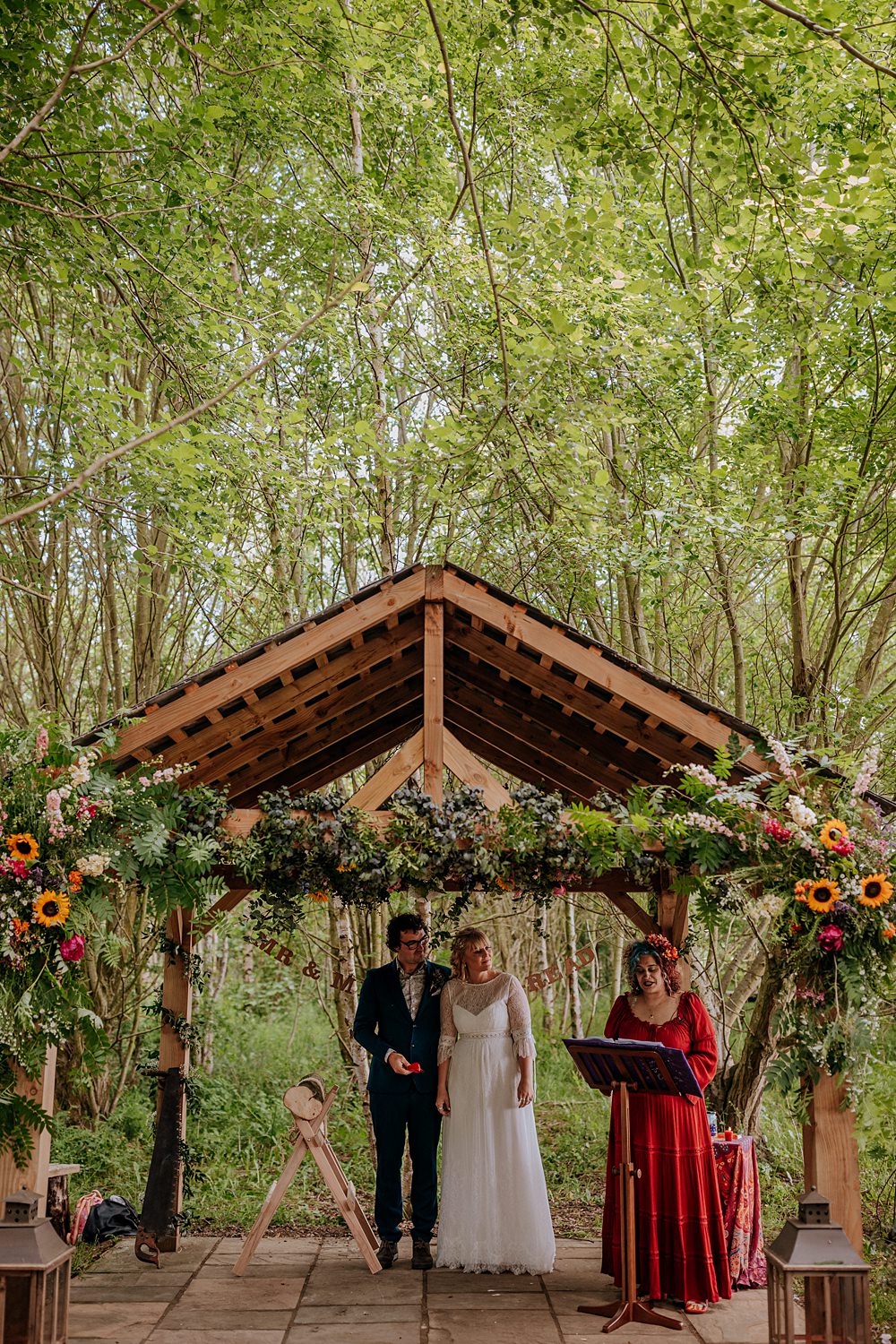Outdoor Ceremony Flowers Arbour Low Osgoodby Grange Wedding Peter Hugo Photography