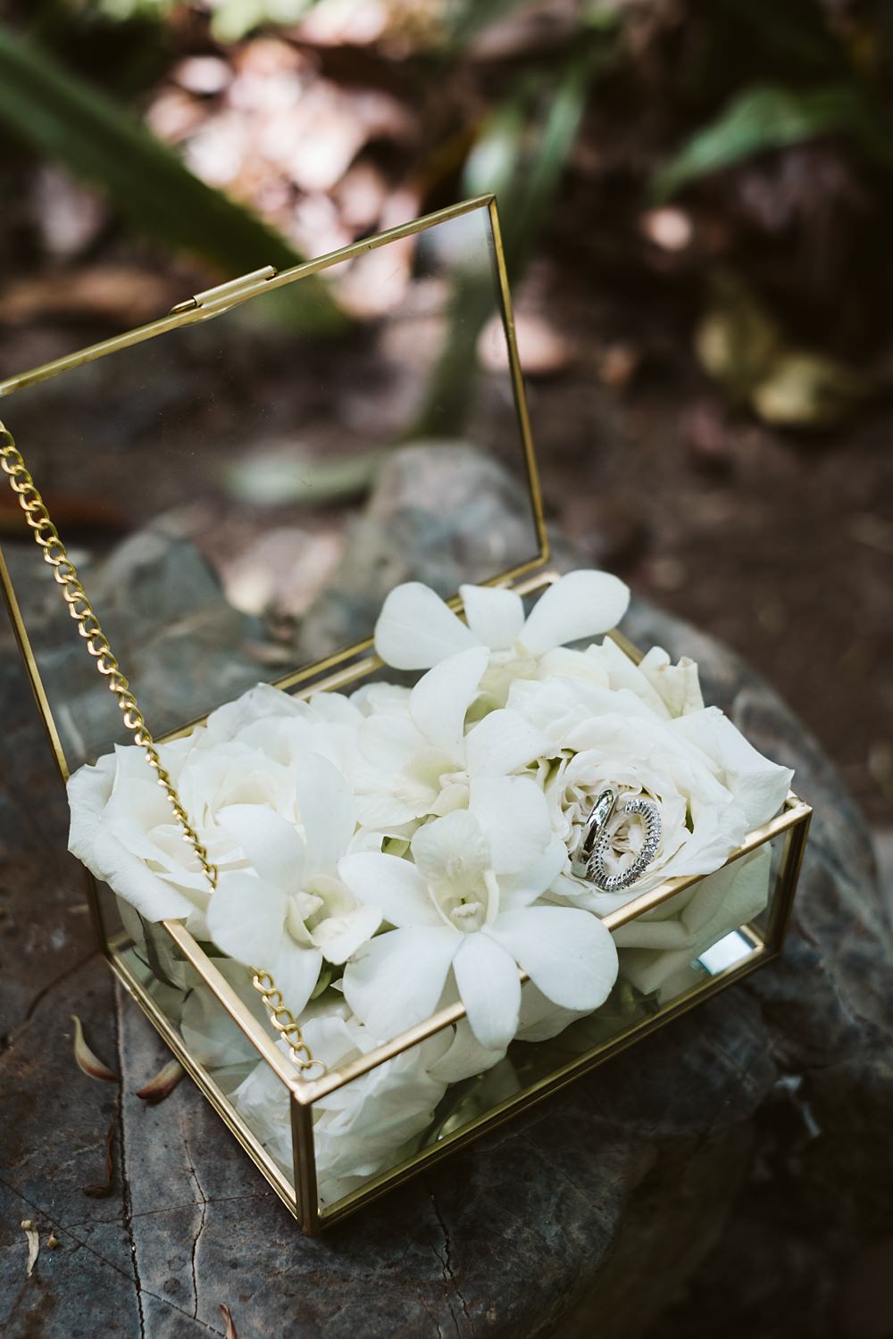 Glass Flowers Ring Box Rayavadee Krabi Wedding Thailand Blancorazon Wedding
