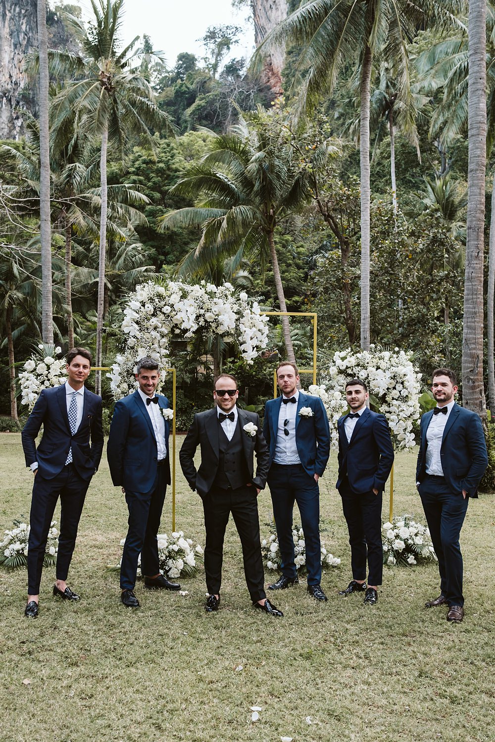 Groom Suit Tuxedo Groomsmen Rayavadee Krabi Wedding Thailand Blancorazon Wedding