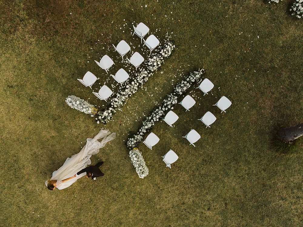 Drone Ceremony Aisle Rayavadee Krabi Wedding Thailand Blancorazon Wedding