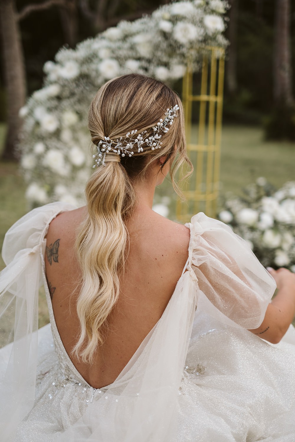 Bride Hairstyle Ponytail Accessory Rayavadee Krabi Wedding Thailand Blancorazon Wedding