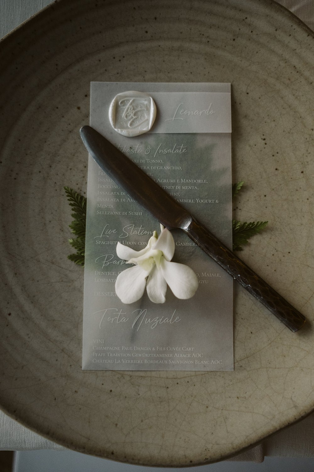 Glassine Place Setting Stationery Rayavadee Krabi Wedding Thailand Blancorazon Wedding