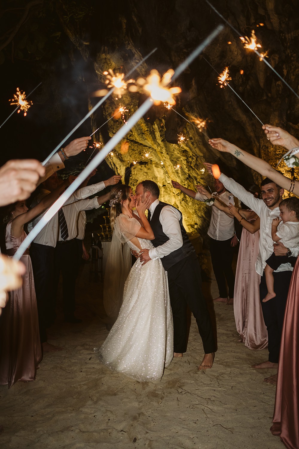 Sparklers Rayavadee Krabi Wedding Thailand Blancorazon Wedding