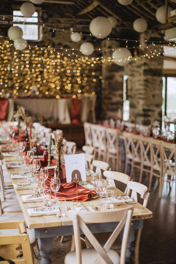 Rustic Wedding Reception Idea Earth Tone Fox and Bear Photography