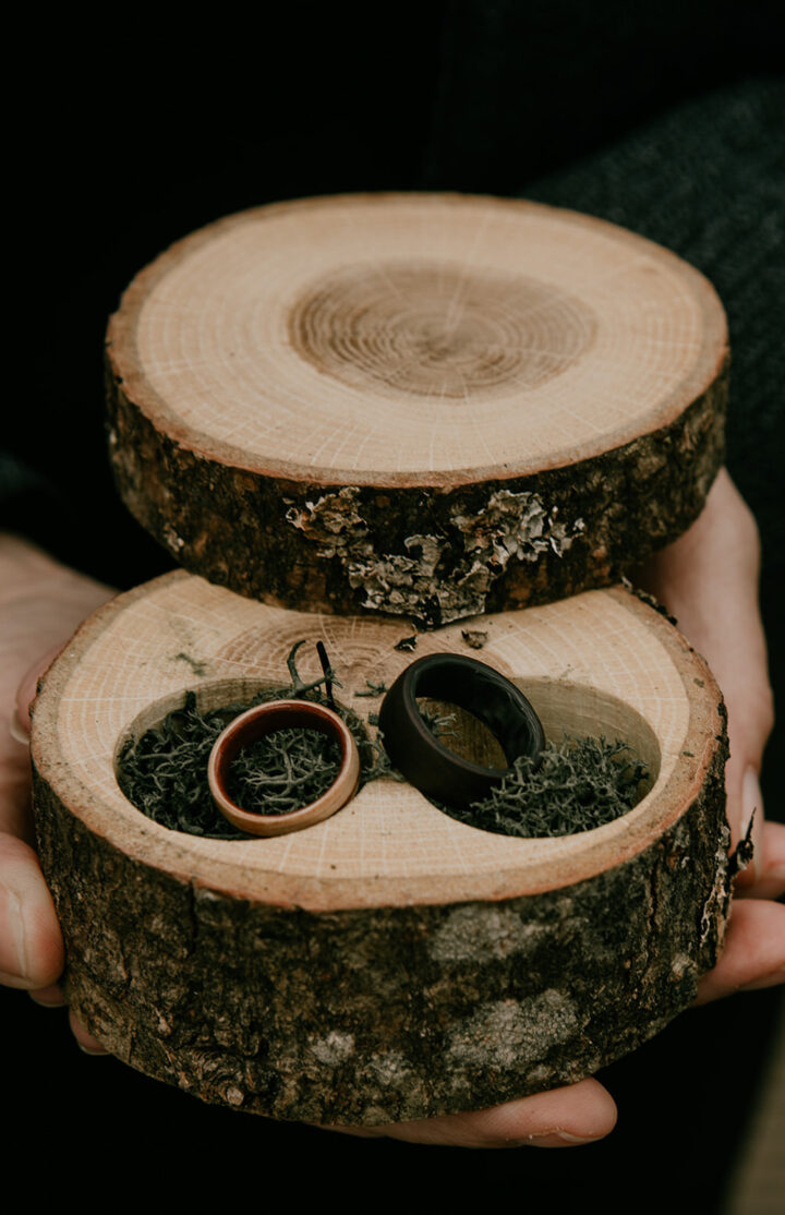 Rustic Wedding Theme Wooden Rings Eloise & Mitch