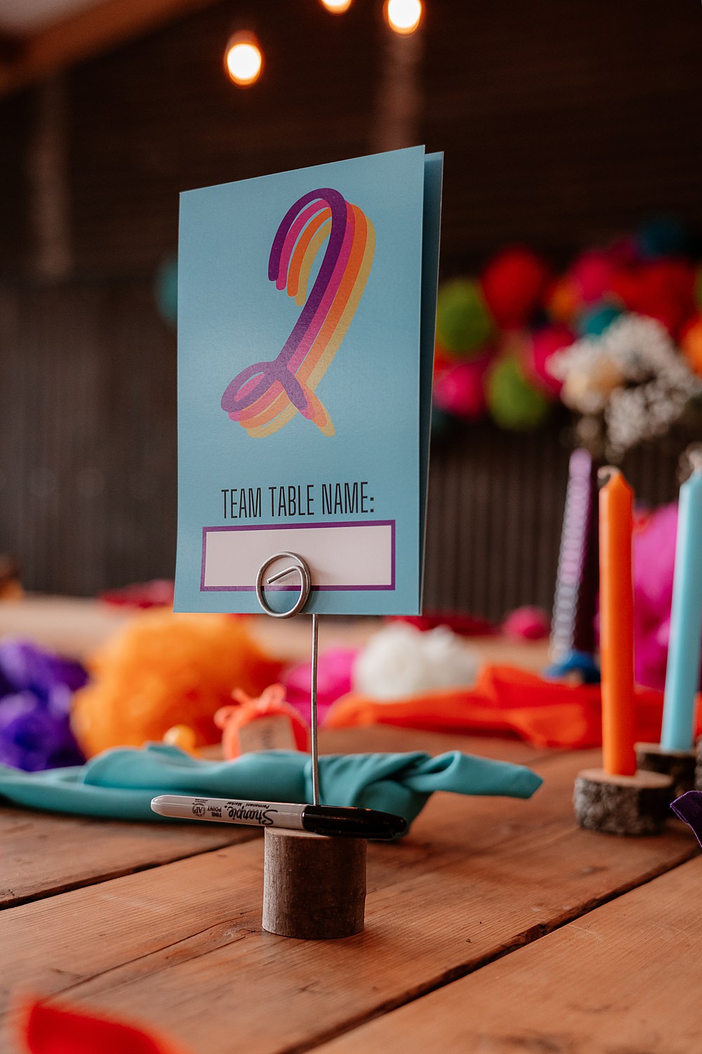Colourful Table Number The Wholehouse Wedding Katherine and her Camera