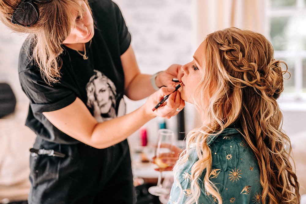 Bride Hair Plait Half Up Tredudwell Manor Wedding Dan Ward Photography