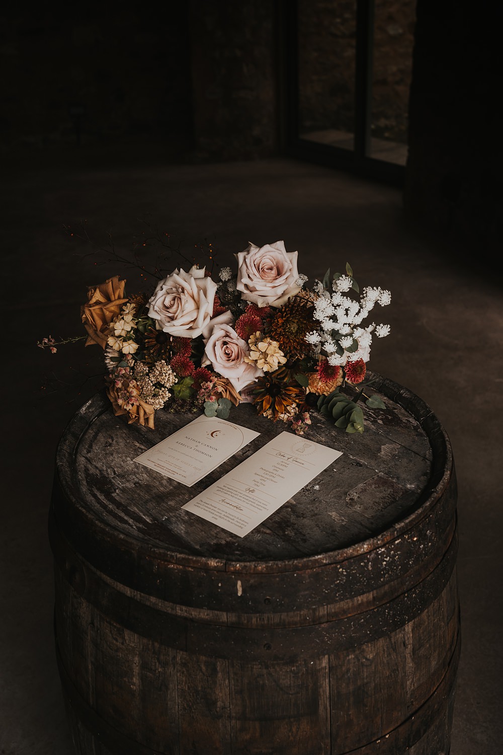 Invites Stationery Flowers Warm Celestial Wedding Firewood Film