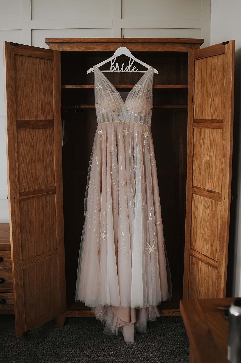 Embroidered Star Dress Bride Stars Align Willowby Watters Warm Celestial Wedding Firewood Film