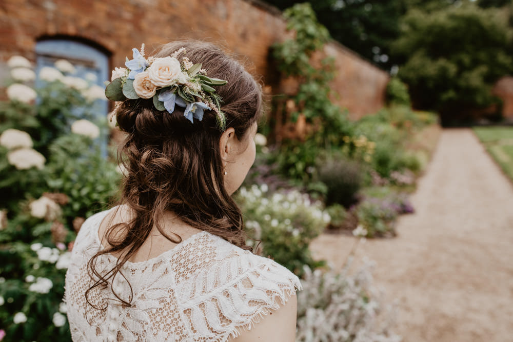 Wedding Hairstyle Bride Half Up Flowers Camilla Andrea