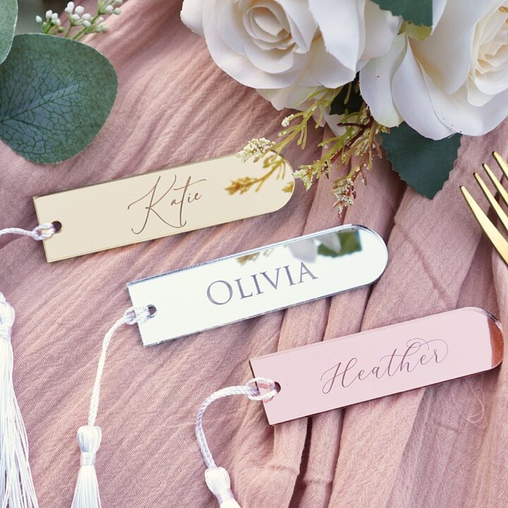 Bookmark Favours Acrylic Wedding Signs Stationery Signage Inketch