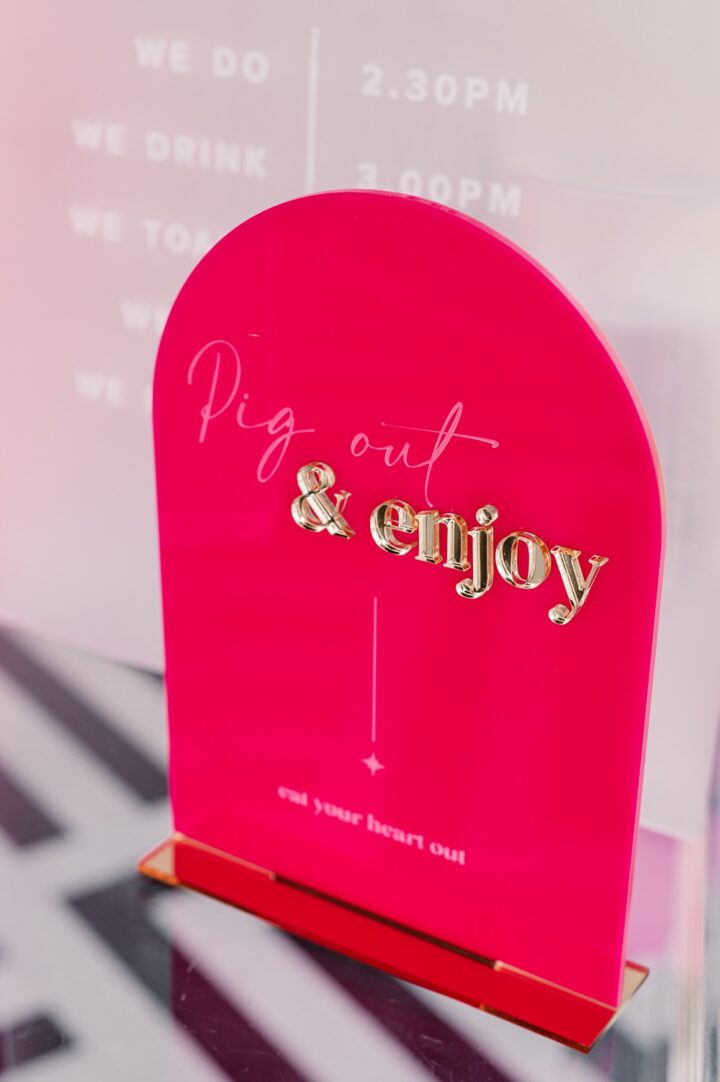 Pink Gold Food Sign Acrylic Wedding Signs Stationery Signage Inketch 5