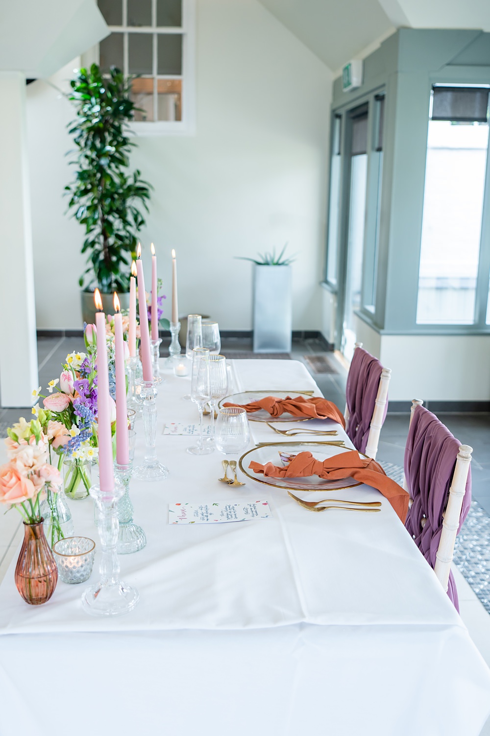 Top Table Spring Flowers Decor Bud Vase Candle Barrington Hall Wedding Chloe Bolam Photography