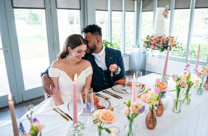 Top Table Spring Flowers Decor Bud Vase Candle Barrington Hall Wedding Chloe Bolam Photography