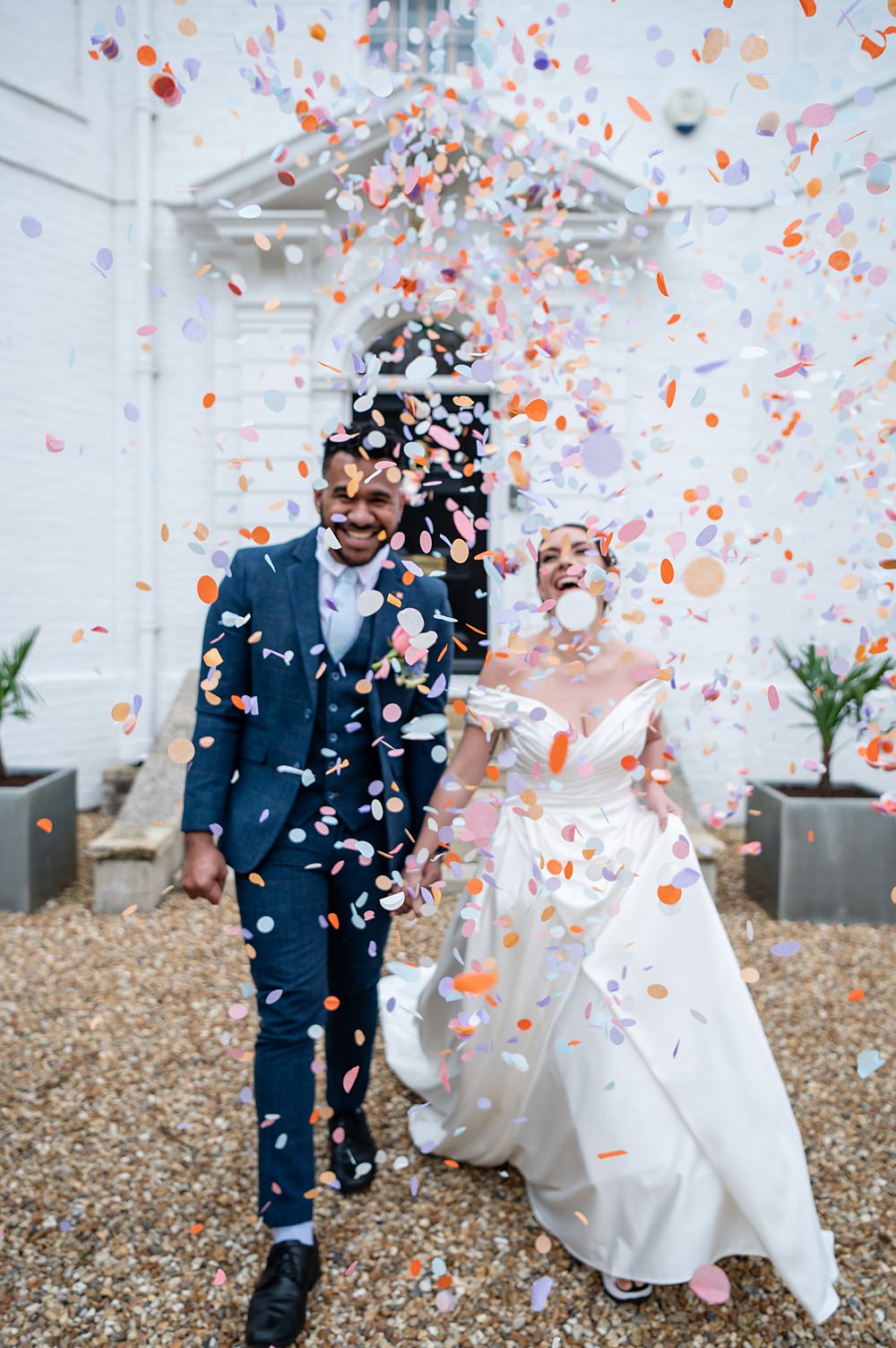 Colourful Confetti Throw Barrington Hall Wedding Chloe Bolam Photography